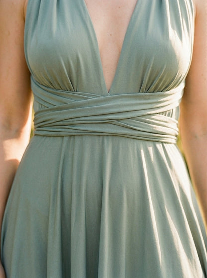 Flowing Knit A-Line Maxi Dress
