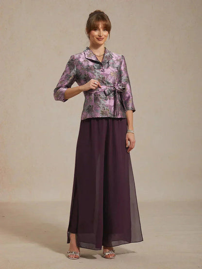 Elegant Chiffon Overlay Wide Pants