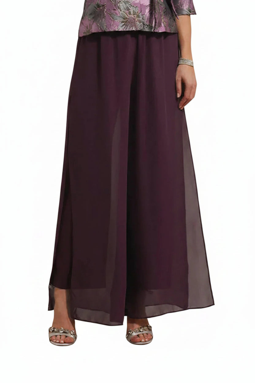 Elegant Chiffon Overlay Wide Pants