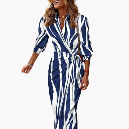 Elegant Striped Maxi Dress