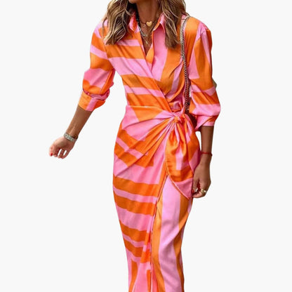 Elegant Striped Maxi Dress