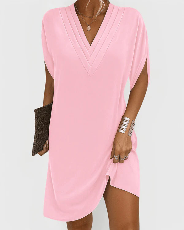 Soft Sleeve V-Neck Dress