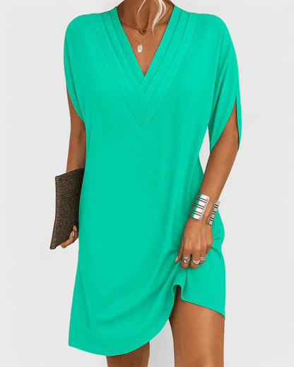 Soft Sleeve V-Neck Dress