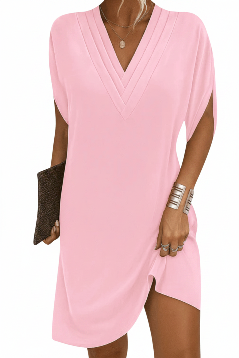 Soft Sleeve V-Neck Dress
