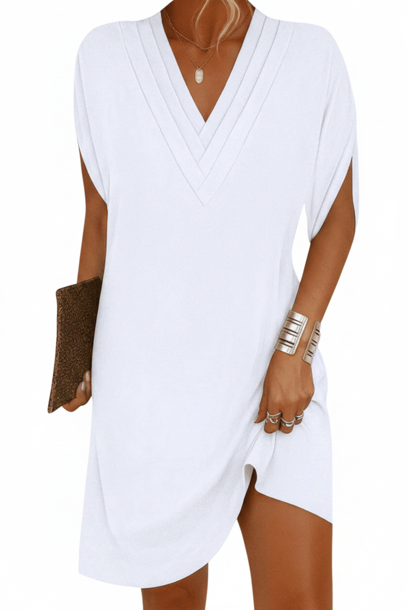 Soft Sleeve V-Neck Dress