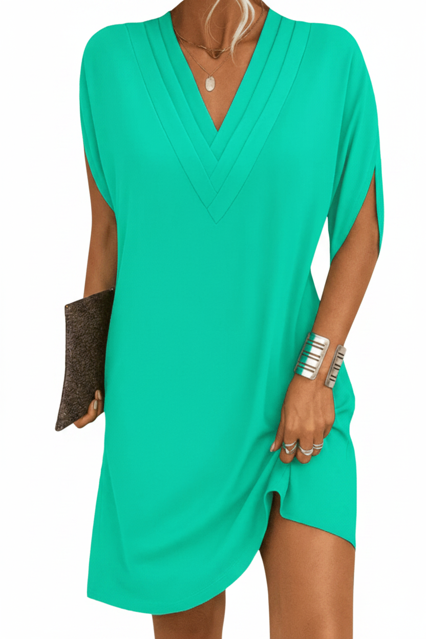 Soft Sleeve V-Neck Dress