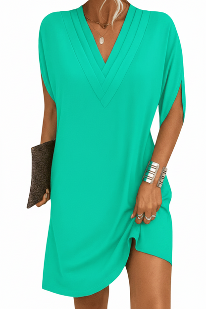 Soft Sleeve V-Neck Dress