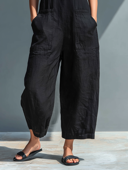 Women's Breathable Linen Blend Jumpsuit