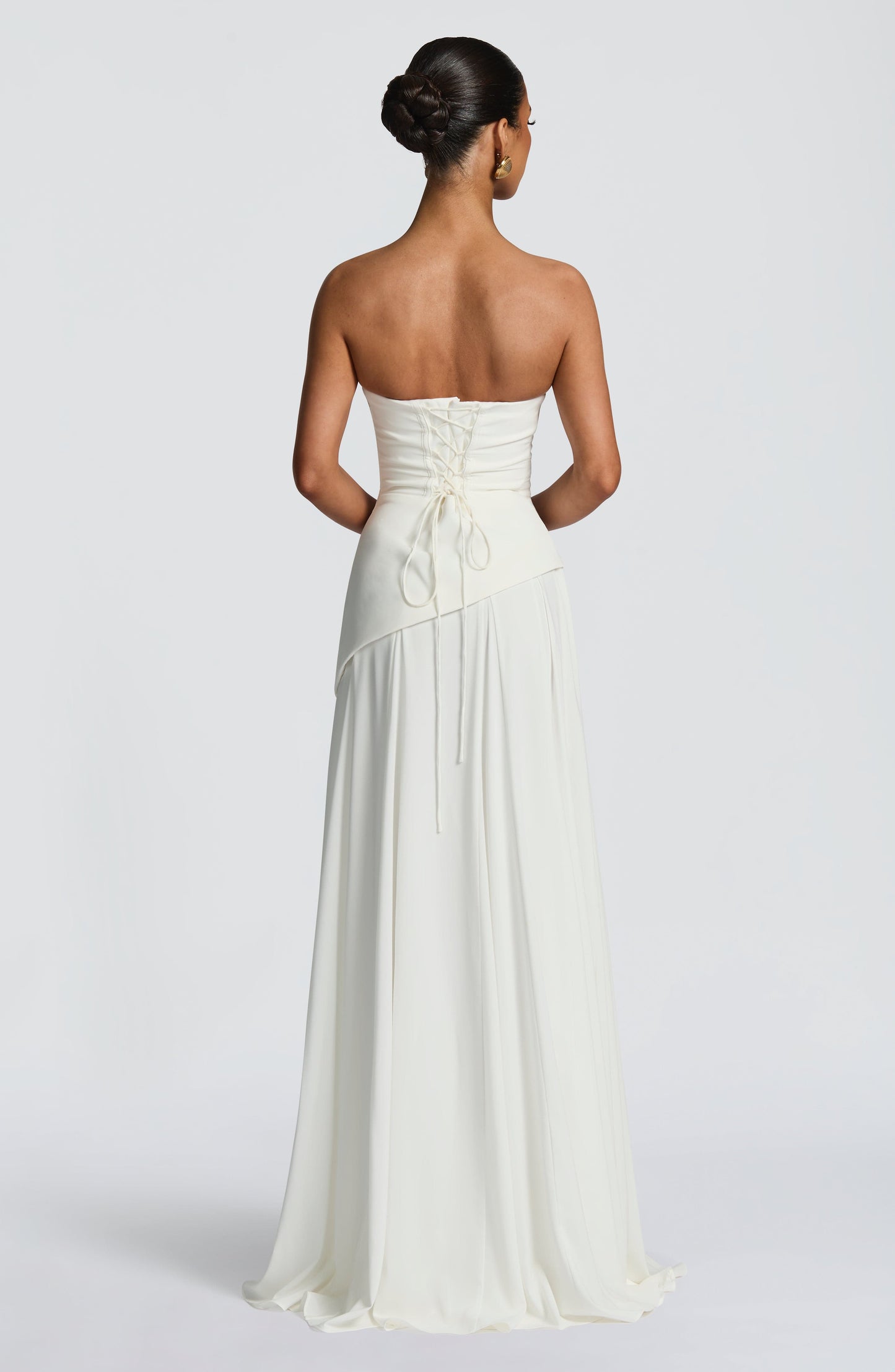 Elegant Strapless Satin Maxi Dress