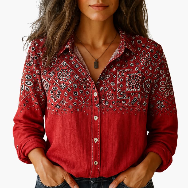 Women's Long Sleeve Button Down Top