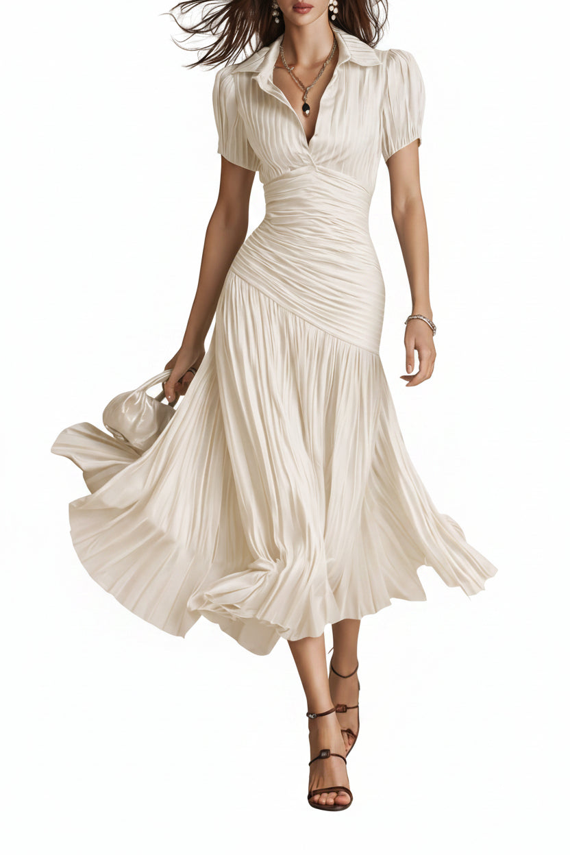Vintage Inspired Striped Satin Sheath Dress