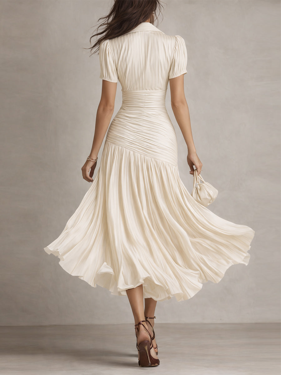 Vintage Inspired Striped Satin Sheath Dress