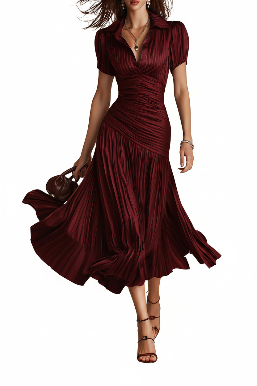 Vintage Inspired Striped Satin Sheath Dress