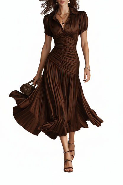 Vintage Inspired Striped Satin Sheath Dress
