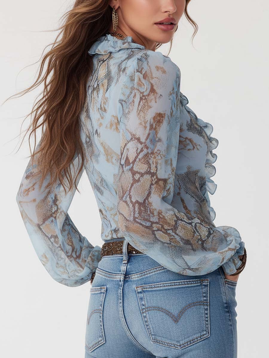 Women's Sheer Chiffon Blouse
