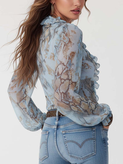 Women's Sheer Chiffon Blouse