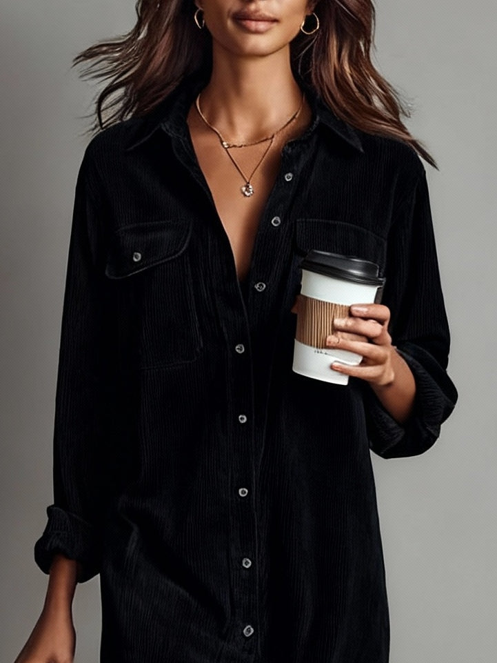 Women's Soft Corduroy Midi Dress