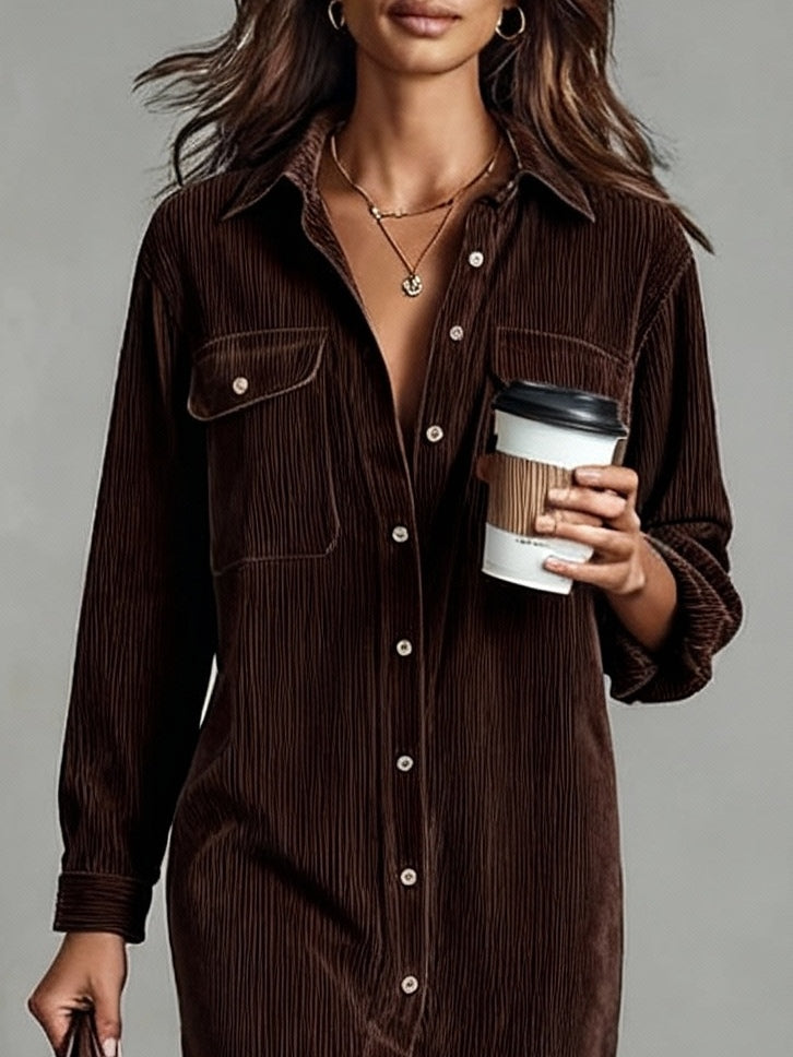Women's Soft Corduroy Midi Dress