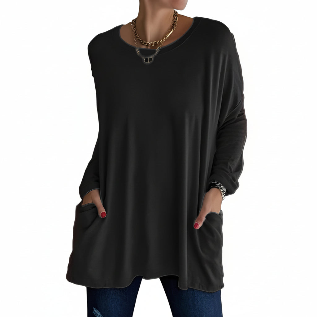 Soft Cotton Relaxed Long Sleeve Top