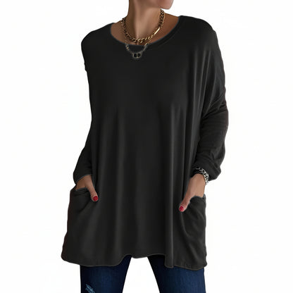 Soft Cotton Relaxed Long Sleeve Top