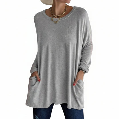 Soft Cotton Relaxed Long Sleeve Top