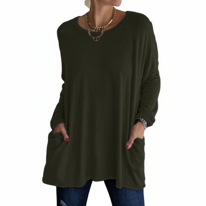 Soft Cotton Relaxed Long Sleeve Top