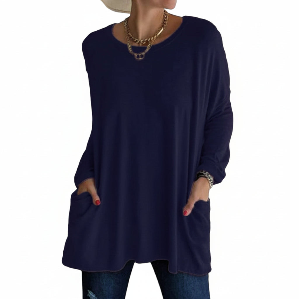 Soft Cotton Relaxed Long Sleeve Top