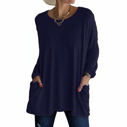 Soft Cotton Relaxed Long Sleeve Top