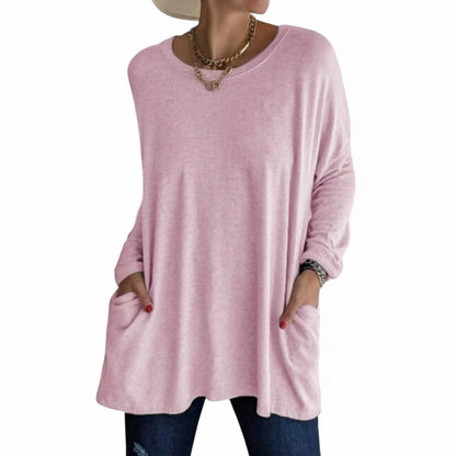 Soft Cotton Relaxed Long Sleeve Top