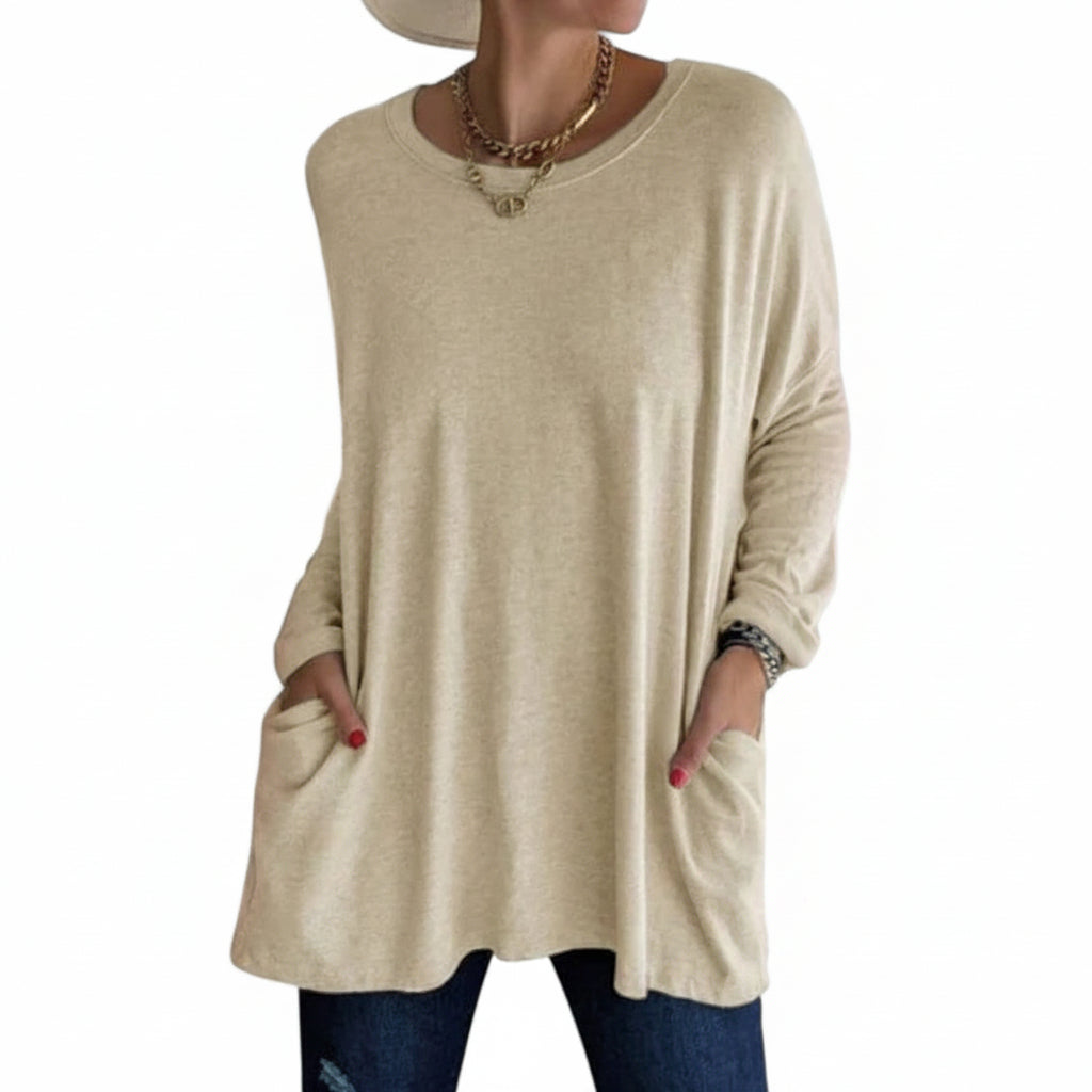 Soft Cotton Relaxed Long Sleeve Top