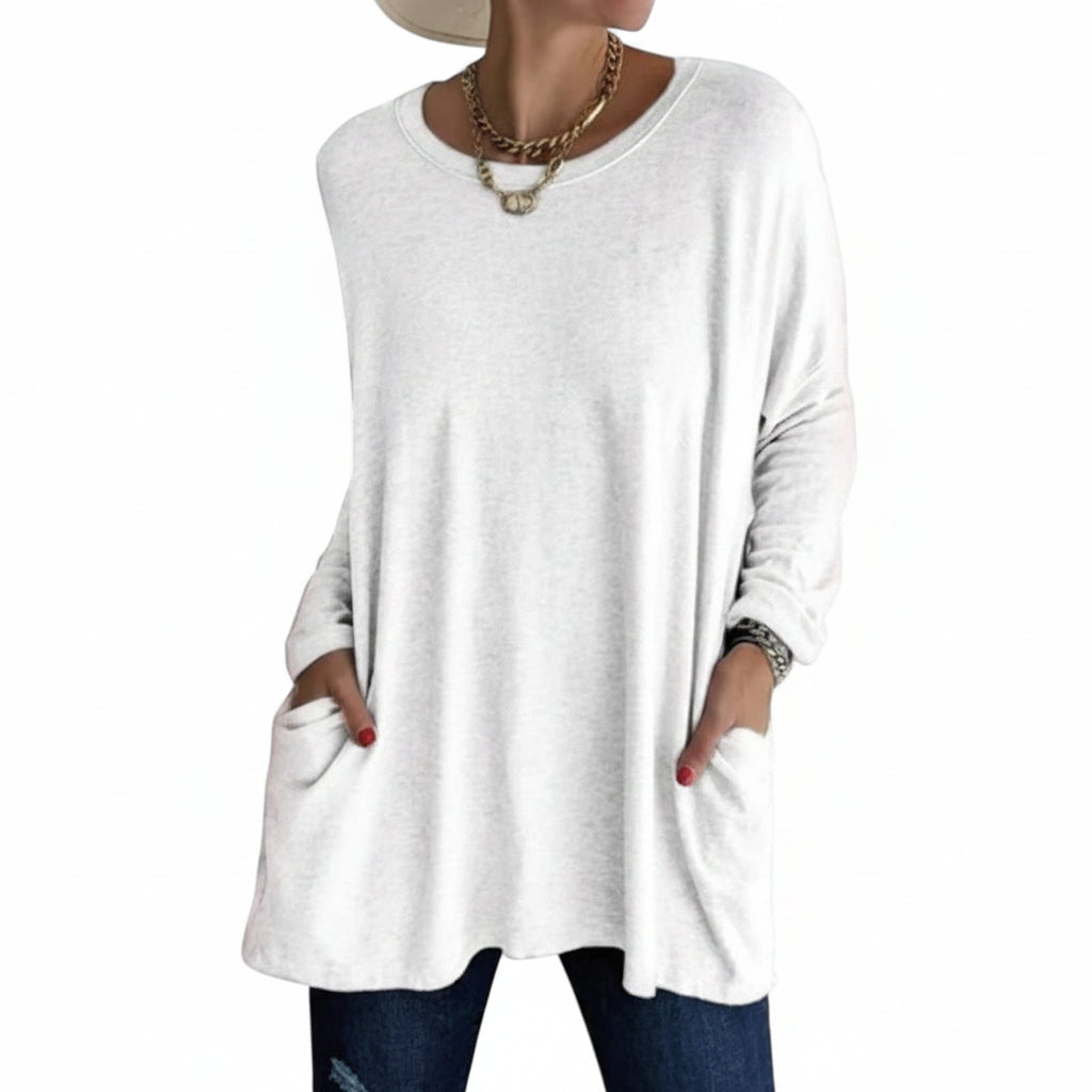 Soft Cotton Relaxed Long Sleeve Top