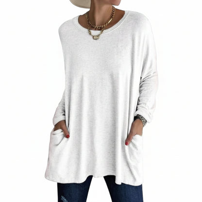 Soft Cotton Relaxed Long Sleeve Top