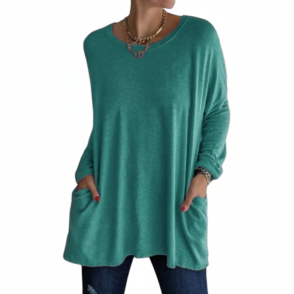 Soft Cotton Relaxed Long Sleeve Top