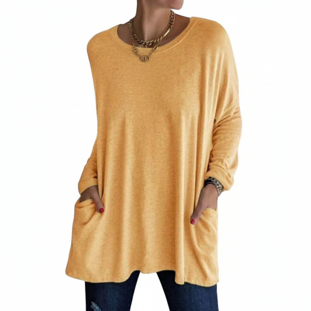 Soft Cotton Relaxed Long Sleeve Top