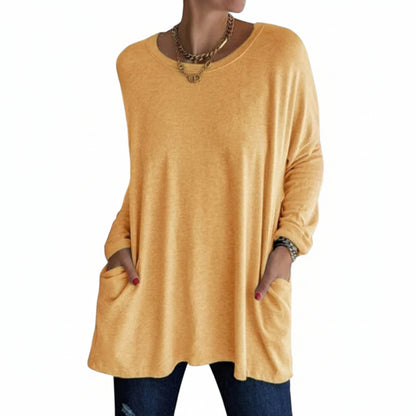Soft Cotton Relaxed Long Sleeve Top