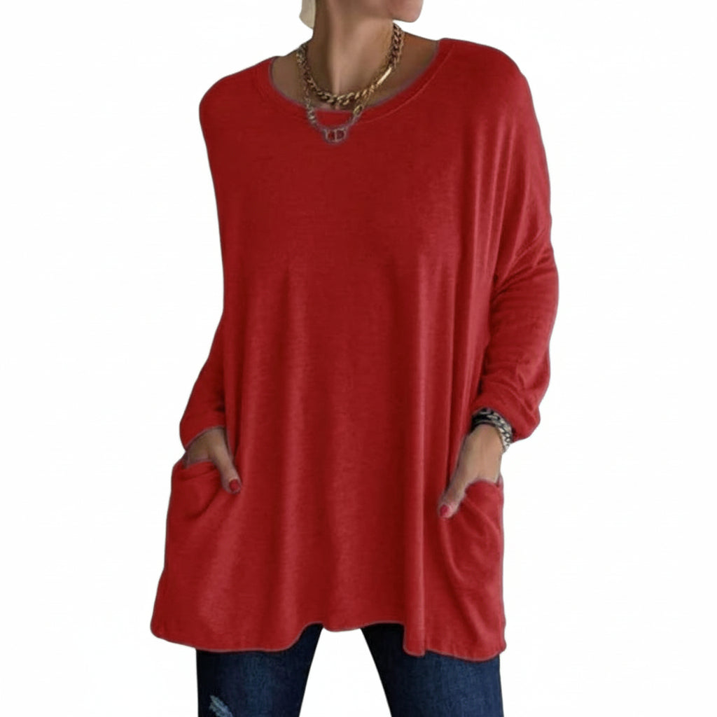 Soft Cotton Relaxed Long Sleeve Top