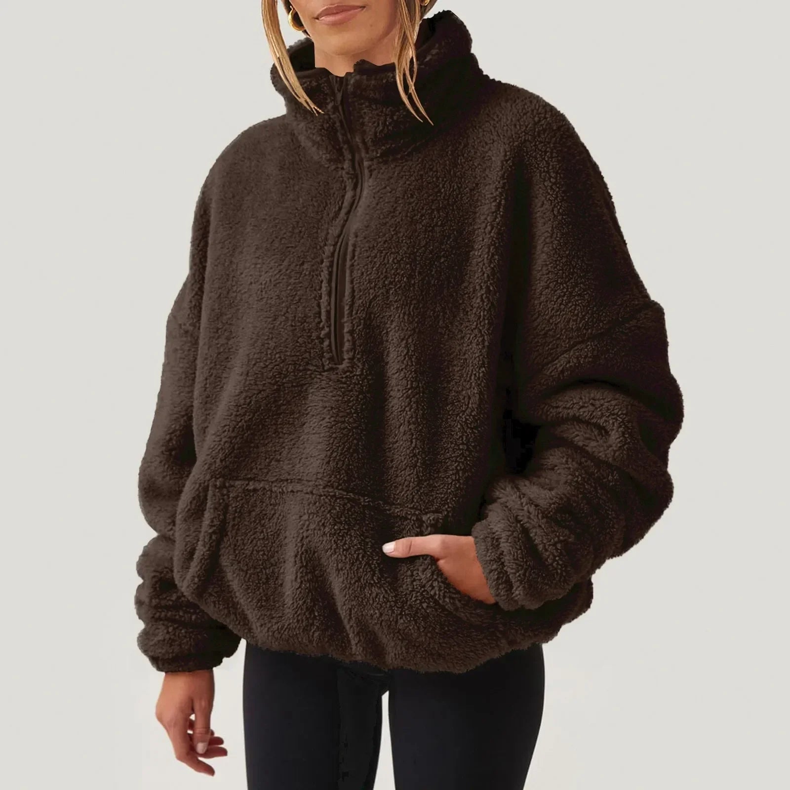 Women's Ultra-Soft Plush Half-Zip Sweater