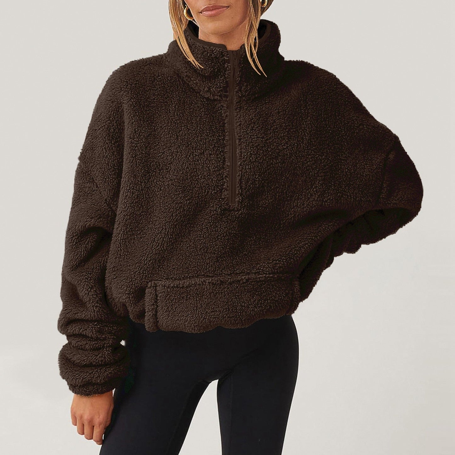 Women's Ultra-Soft Plush Half-Zip Sweater