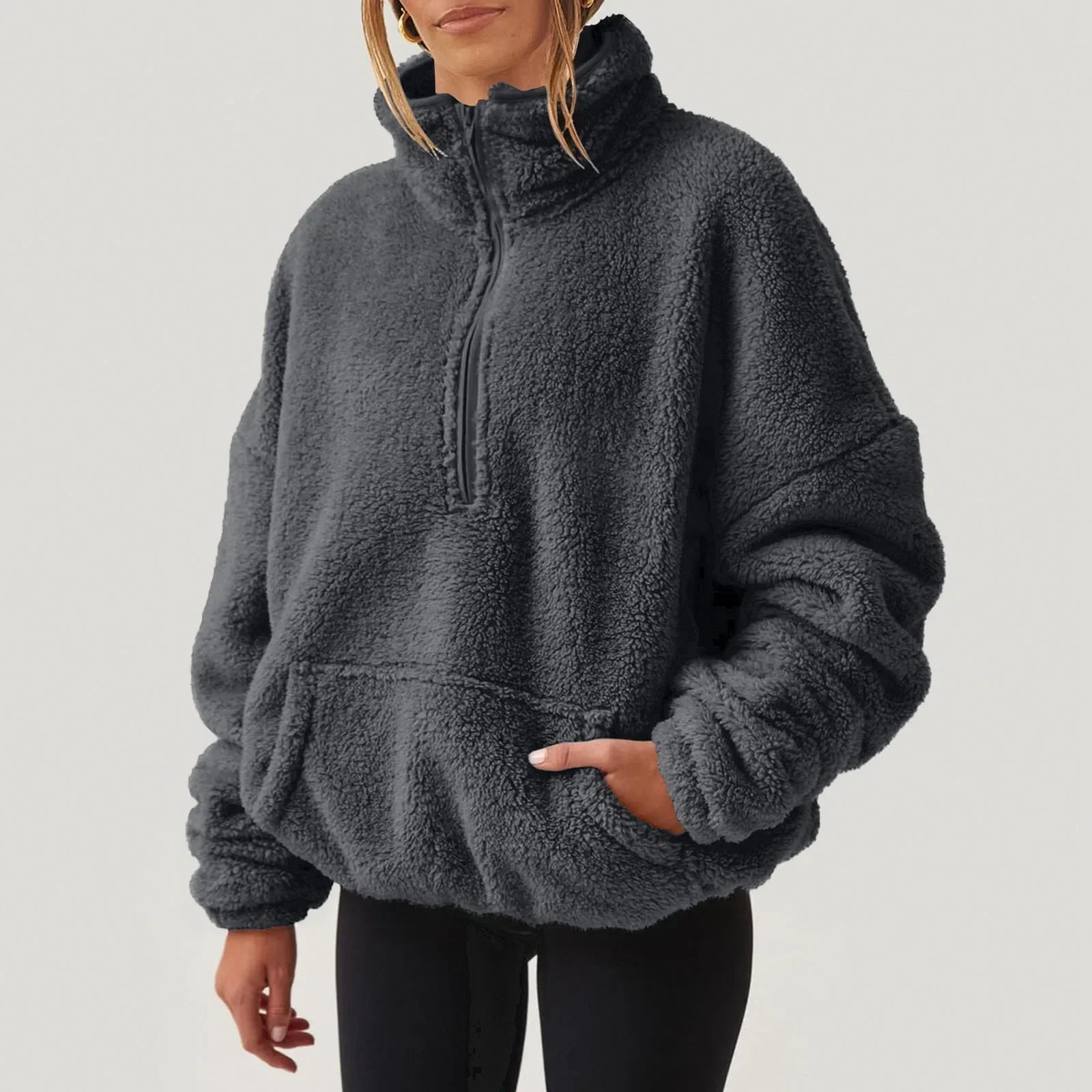Women's Ultra-Soft Plush Half-Zip Sweater
