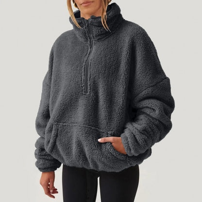 Women's Ultra-Soft Plush Half-Zip Sweater