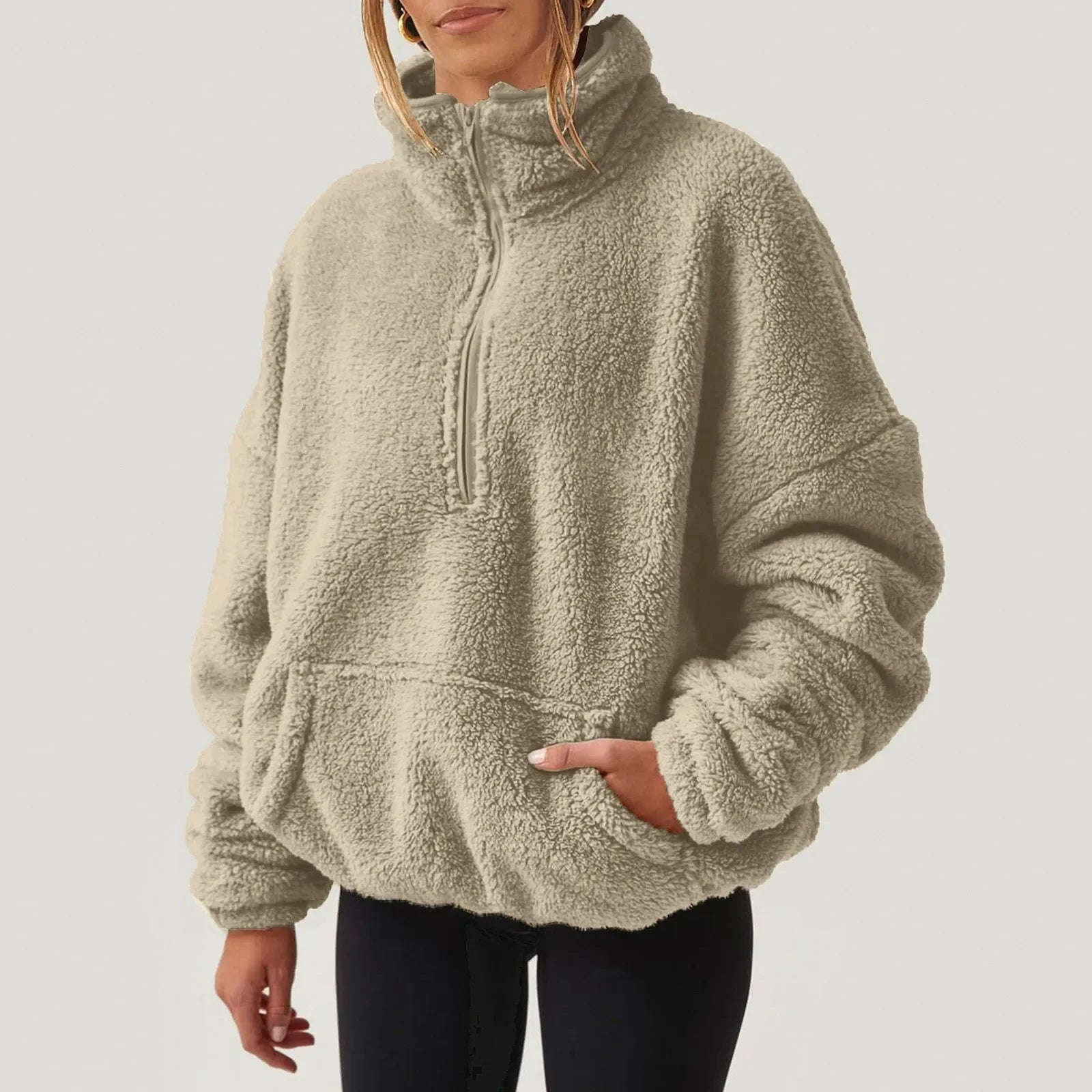 Women's Ultra-Soft Plush Half-Zip Sweater