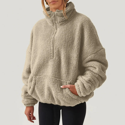 Women's Ultra-Soft Plush Half-Zip Sweater