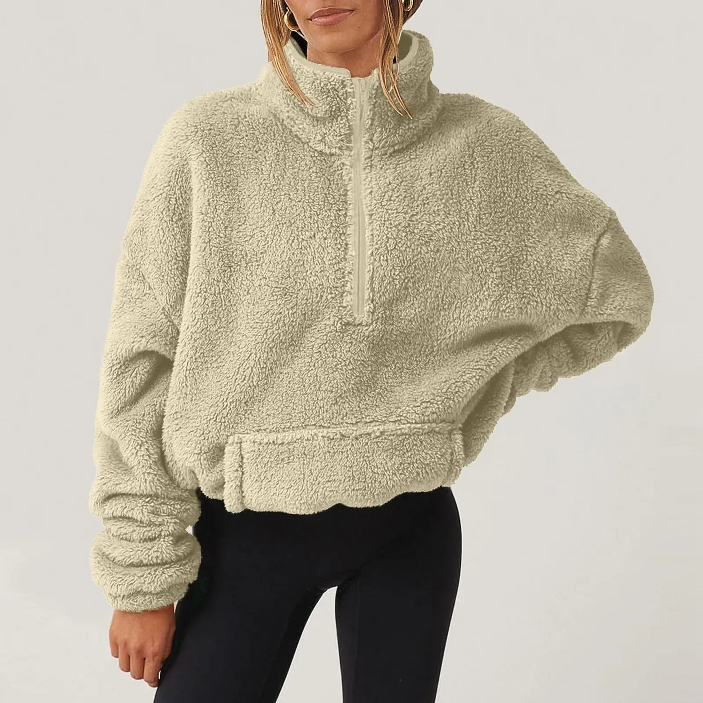 Women's Ultra-Soft Plush Half-Zip Sweater