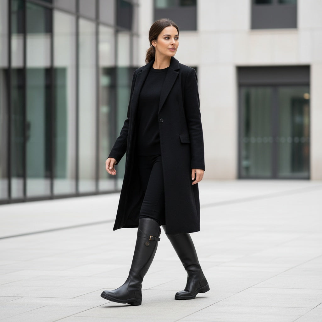 Women's Waterproof Leather Riding Boots