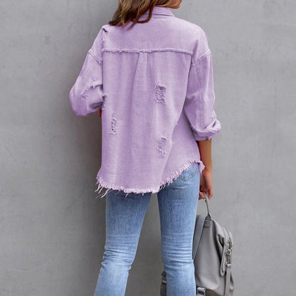 Women's Distressed Denim Jacket