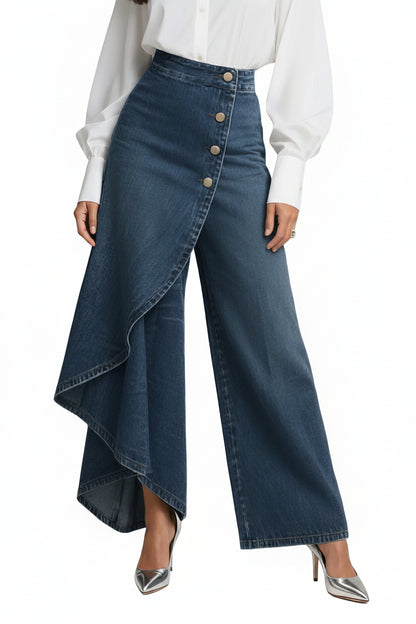 Women's High-waisted Relaxed Fit Wide-leg Jeans