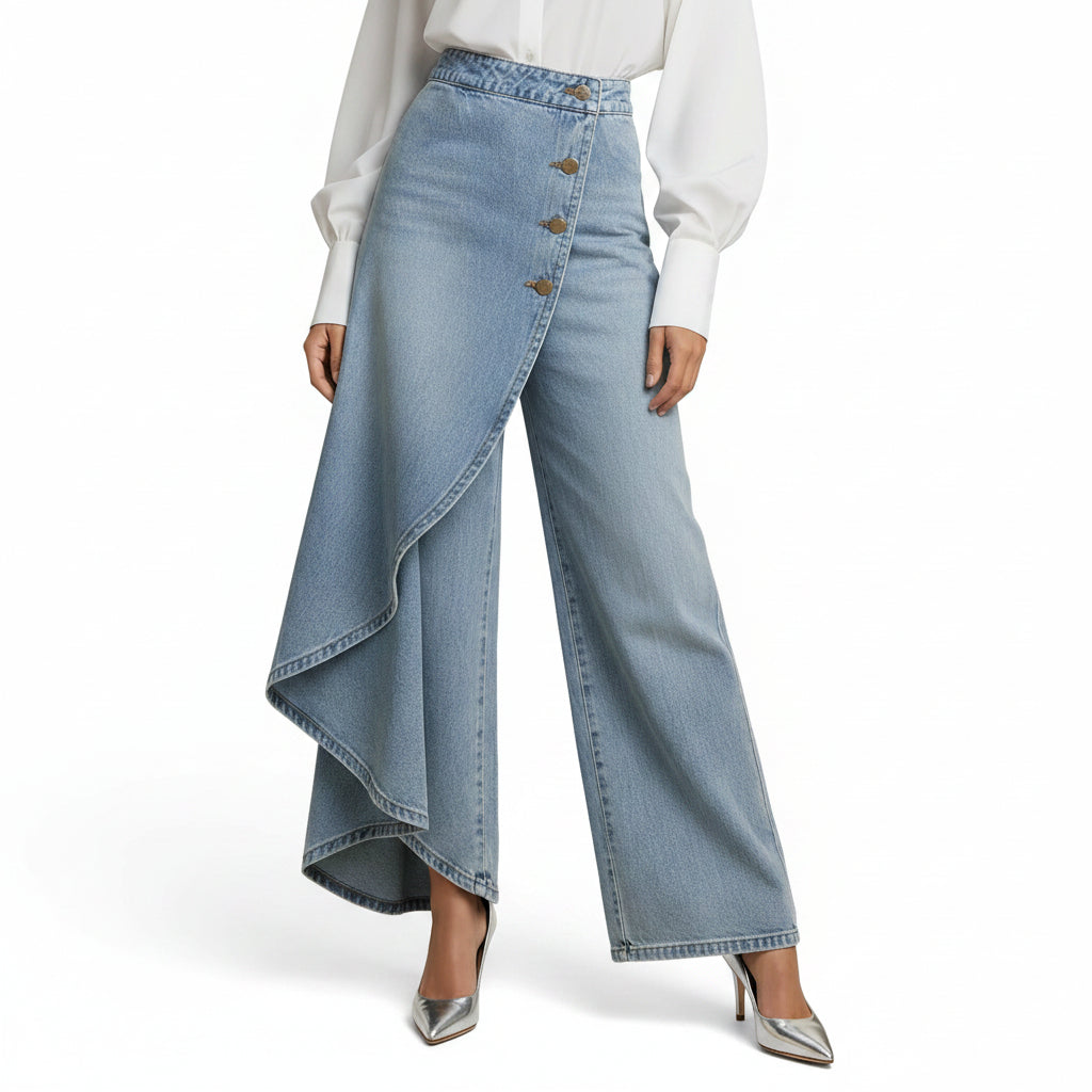 Women's High-waisted Relaxed Fit Wide-leg Jeans