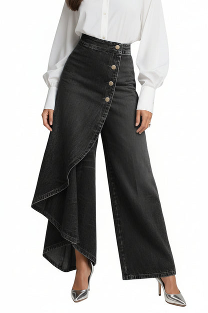 Women's High-waisted Relaxed Fit Wide-leg Jeans