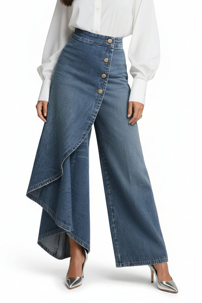 Women's High-waisted Relaxed Fit Wide-leg Jeans