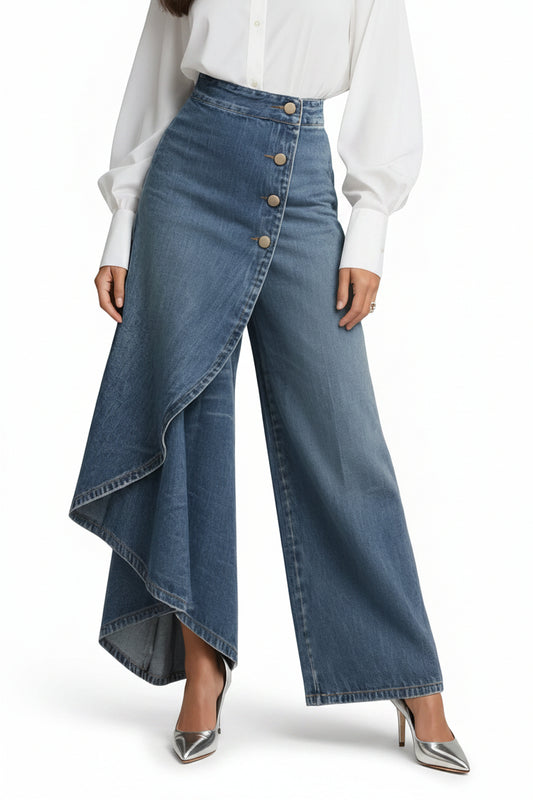 Women's High-waisted Relaxed Fit Wide-leg Jeans